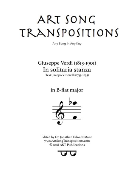 In Solitaria Stanza (B-flat Major) by Giuseppe Verdi